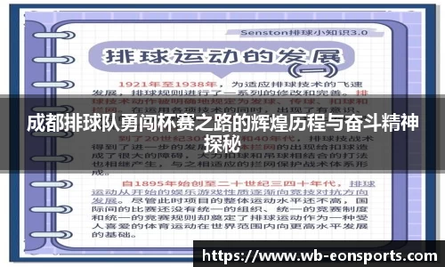 成都排球队勇闯杯赛之路的辉煌历程与奋斗精神探秘